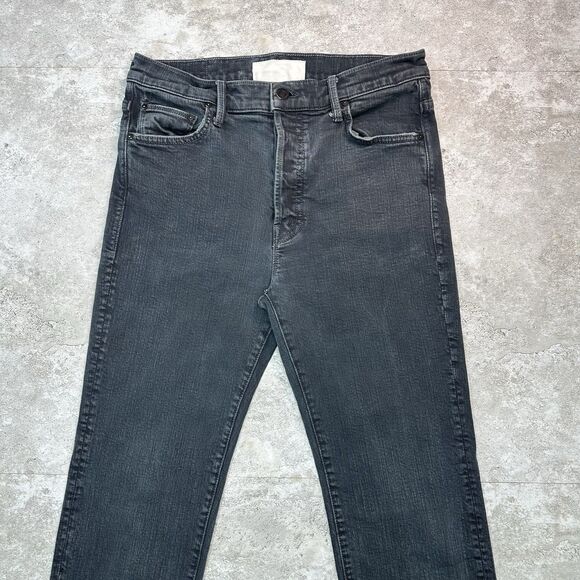 Mother Superior The Scrapper Cuff Ankle Jeans Size 27 Black Frayed Hem - Picture 8 of 10